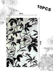 10pcs/Pack Snow Pear Paper With Multi Patterns, Giftwrap Paper For Flower Shop, Flower Bouquet Wrapping, Wedding Gifts, Size 50*35cm