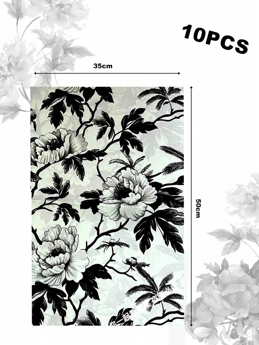 10pcs/Pack Snow Pear Paper With Multi Patterns, Giftwrap Paper For Flower Shop, Flower Bouquet Wrapping, Wedding Gifts, Size 50*35cm