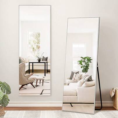 Wall-Mounted Mirror, Unbreakable Mirror, Full-Length Mirror, Standing Mirror, Wall-Mounted Mirror, Standing Mirror, Full-Length Mirror, Height 136.5 X Width 36 Cm, Shatterproof, Safe, For Single Living, Convenient Item, Unbreakable Mirror, Stylish Home Decor Back To School Room Decor School Supplies