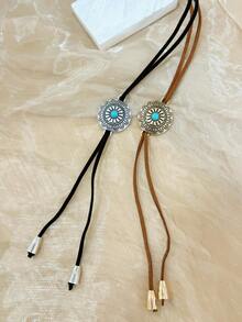 Chocker Tie With Medal Wonderful Boho Style Just Like The Photo/Thassia Naves -Blogger Thassianaves/Women's Accessories - WCL25328-2 - Xem 3