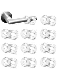 10 piezas Tope de puerta de PVC transparente, Tope de goma para manija de puerta, Protector para manija de puerta - transparente - Ver 1