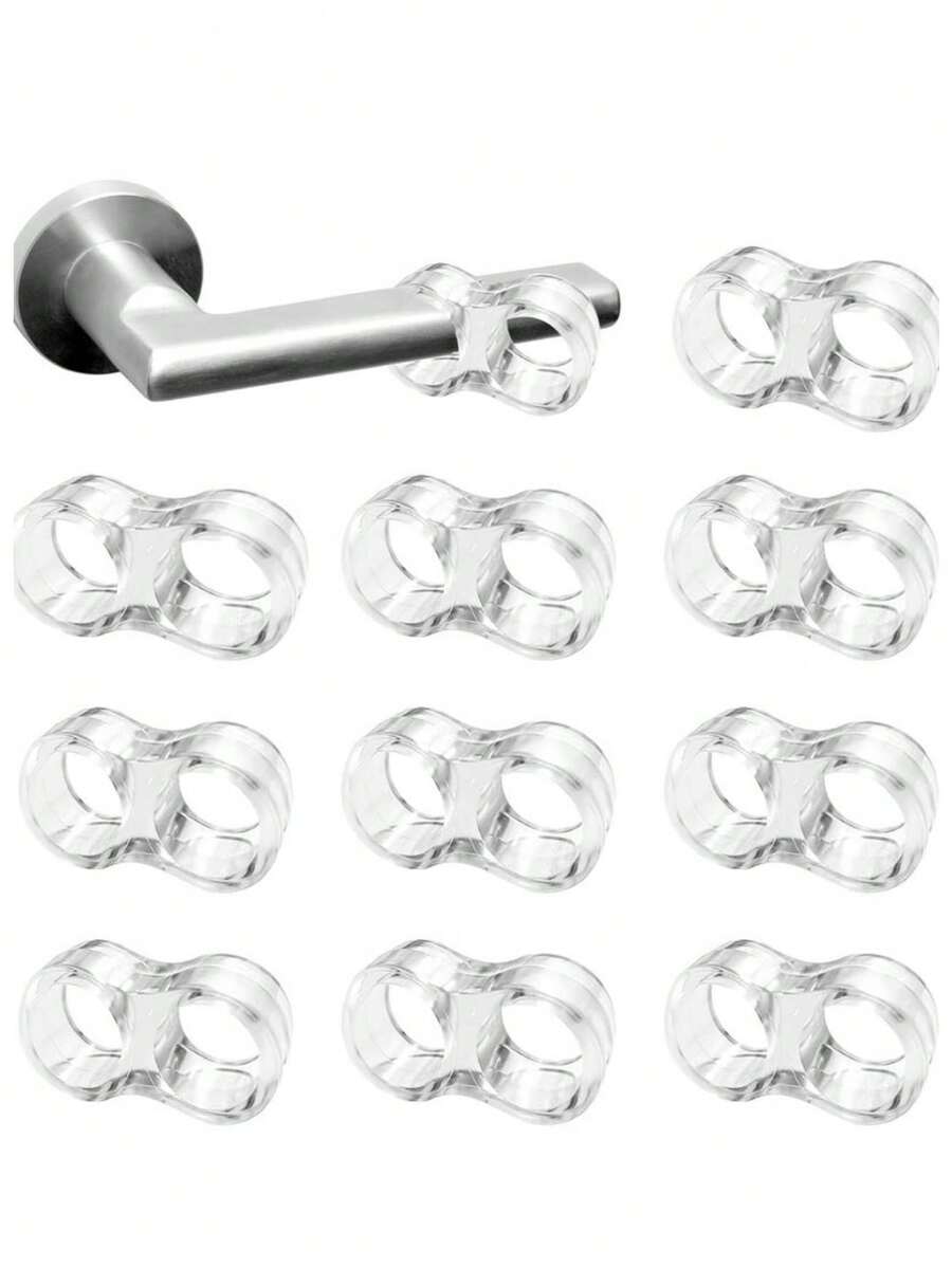 10 piezas Tope de puerta de PVC transparente, Tope de goma para manija de puerta, Protector para manija de puerta - transparente - Ver 1