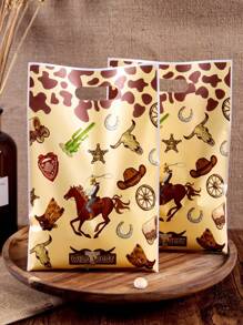 10/20/50 piezas Bolsas de regalo con temática del Salvaje Oeste con bueyes y caballos, bolsas de regalo ideales para fiestas de cumpleaños, fiestas con temática deportiva, embalaje de regalos, bolsas de regalo para fiestas y días festivos