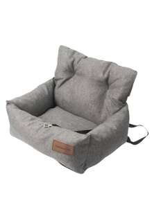1 pieza Cojín de asiento de coche para mascotas desmontable, adecuado para todas las estaciones, asiento de coche para mascotas, cama para mascotas, con correa, apto para gatos y perros medianos y pequeños