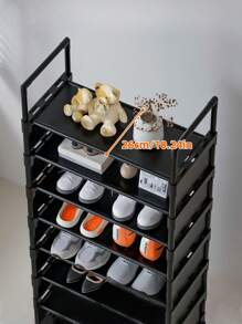 1pc Easy Assembling Dust-Proof Shoe Rack, Storage Rack, Space-Saving, Sturdy, Fashionable, Easy Disassembly, Portable, Suitable For Living Room, Bedroom, Entryway, Office, Home, Multi-Tier Storage, Holiday Gift, Christmas Gift, Children's Gift