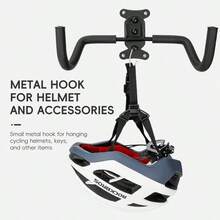 ROCKBROS Double Hook Folding Wall Mounted Bicycle Storage Rack Bicycle Hanger Holder Fitting Screws Foldable And Adjustable Bicycle Rack 360°Bicycle Hanger With Helmet Hook MTB Road Bike - Black - View 8