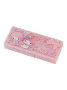 Sanrio 1 Pieza Caja de almacenamiento de tamaño pequeño con personajes de dibujos animados Sanrio Kawaii Hello Kitty, My Melody, Cinnamoroll, Kuromi, Gato Kitty, regalo portátil de sobremesa (Algunas partes pueden ser aleatorias)