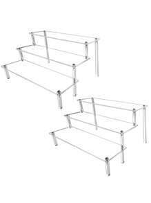 Acrylic Display Stand, 1pc Transparent Acrylic Display Tube Stand Holder For Perfume, Cosmetics, Cupcakes And Desserts, 1/2/3 Tier Shelves (Single Tier Approx. 20cm Width, 2/3 Tier Approx. 30cm Width)