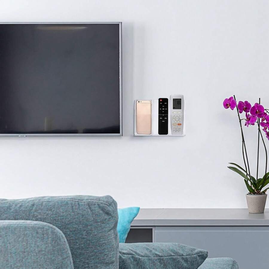 1pc Transparent Acrylic Wall Mounted Storage Box, Remote Control Holder, Media Storage Box, Desktop Remote Controller Storage, Stationery And Parts Organizer - Multicolor - View 1