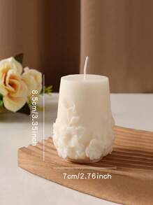 Valentine's Day Nordic Style Art Aroma Candle, Home Decor Creative Scented Candle Gifts, Rattan Flower Peony Shaped, White Cylinder Candle Suitable For Valentine's Day/Daily/Gift/Wedding/Housewarming/Picnic/Party/Dining Table