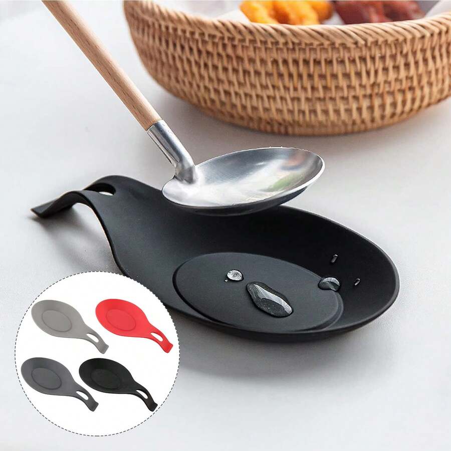 3pcs Multifunctional Spoon Pad, Easy To Clean, Spoon Holder, Fork Holder - Multicolor - View 1