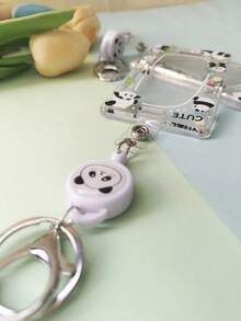 2 Pcs Cute Cartoon Panda And Rabbit Pattern Card Holder Transparent Double-Sided Bank Card And Credit Card Box Photo Business Card Multifunctional Protective Cover For Women Wallet Mini Wallet Purse Wallet Card Wallet - Clear - View 6