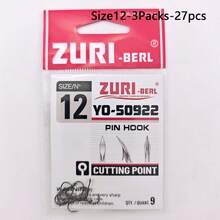 3 包 Zuri50922 鱼钩，适用于鲤鱼和梭子鱼，黑色圆形鱼钩 - 黑色 - 查看 15