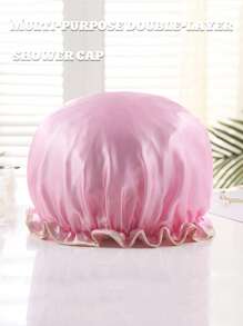 Bonnets de douche imperméables à double couche, bonnets de douche pour les femmes pour le bain, le shampooing et le maquillage. Bonnets de bain de haute qualité réutilisables et portables pour les voyages