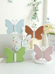 1pc Of Cute And Delicate Butterfly Theme Decorative Ornaments. These Butterflies Have Rich Colors, And Each Butterfly Is Equipped With Delicate Curled Antennae, Exuding A Simple And Charming Atmosphere. It Is Suitable For Nature Lovers And People Who Like Sweet Style Decorations. It Is Perfect For Display On Shelves, Desks Or Windowsills, Adding A Touch Of Natural Beauty And Sophistication To Any Space