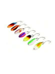 7pcs Spoon Shaped Sequin 3g Trout Single Hook Lures