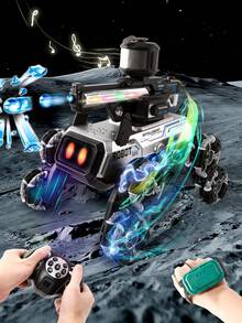 8-Wheel Remote Control Stunt Car With Water Gun, 2.4GHz Dual Remote Control Electric Dog Toy, Flexible Limbs, Intelligent Mechanical Dog, Drifting, 360° Rotation, Climbing, Transformable, Multi-Player Battle, Suitable For Children 6+ Years Old, Stunt Companion Gift For Boys On Christmas/Easter Birthday