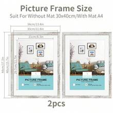 قطعتان إطار خشبي اصطناعي مع لوحة، 30*40سم/A3/A4 إطار صورة خشبي عتيق، كلاسيكي أسود، خشب باهت اللون، بني متروك، خشب مركب عالي الجودة للمعيشة، المكتب، المعرض للتعليق، عرض الفن والتصوير الكبير، إطارات الشهادة A4، حامل مكتبي، هدية فاخرة، ديكور المنزل، أسود، لون الخشب، خشب متلف، رمادي، بني