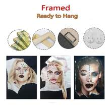 Set Of 1/3 Pcs Pop Vintage Wall Arts Posters, Abstract Female Portrait Prints, Modern Office, Bathroom, Dormitory, Living Room, Bedroom, Home Decoration Unframed-Style ,Wall Art With Frame