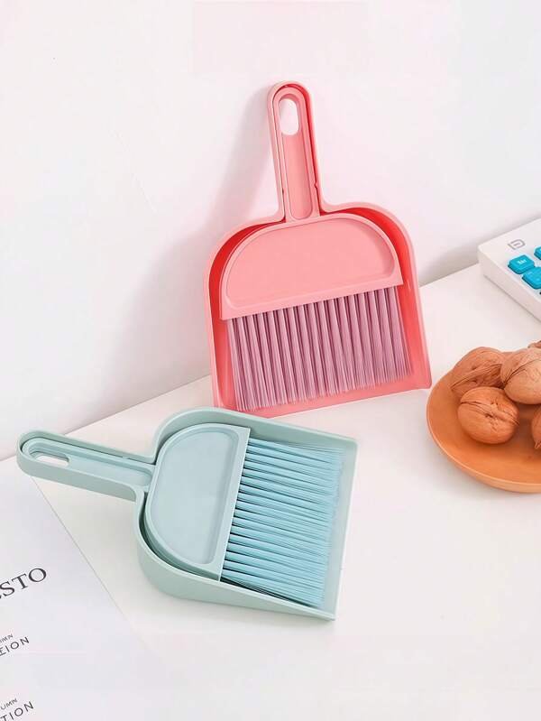 1 Set Scopa Mini Minimalista e Paletta, Spazzola da Scrivania per Pulizia, Paletta Portatile per Raccogliere lo Sporco, Adatto per Cucina, Stanza, Divano, Mobili, Scrivania, Strumento di Pulizia per Ufficio