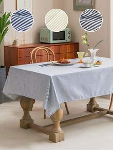 Simple Oxford Striped Tablecloth, Suitable For Picnic, Party, Restaurant, Kitchen, Cafe, Dining Table Decor, Daily Home Decoration - Multicolor - View 2