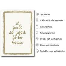 1 pezzo Stampa su tela con citazione "It Feels So Good To Be casa", senza cornice, in stile minimalista con tipografia in verde oliva, opera d'arte da parete accogliente per dormitorio, appartamento, soggiorno, camera da letto, decorazione moderna per la casa