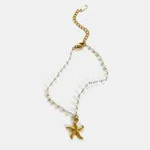 1 pieza Nuevo brazalete de acero inoxidable con colgante de estrella de mar, estilo playa de verano, joyería para mujer