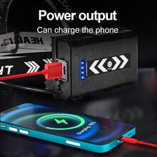 XHP70灯芯头灯90°可调光头灯可视电致发光TYPE-C充电大容量伸缩登山探险探照灯户外应急灯 - 黑色 - 查看 10