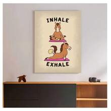 1pc Frameless Yoga Cartoon Cute Animal Rabbit Dog Elephant Art Posters Vintage Painting Printing Wall Arts Modern Minimalist Club Gym Living Room Bedroom Dormitory Wall Decoration Home Wall Decoration Aesthetics Daycare Children's Room Kawaii Pictutor ,Wall Art With Frame