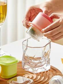 1pc Large Ice Cube Ice Tray Mold, Soft Bottom Ice Tray, Kitchen Tool Ice Storage Box Ice Making Container, Whiskey Frozen Ice Cubes. - Multicolor - View 4