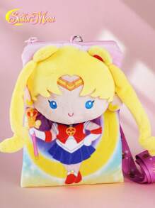 TOEI ANIMATION 1PC Officially Licensed Tsukino Usagi Stylish Fashion Plush Lanyard Headphone Bag Cell Phone Bag Portable Coin Bag Key Bag Cute Hundred Fashion Card Decoration Thanksgiving Cozy Gift For Family And Friends