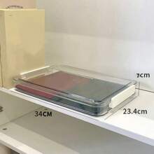 1pc Stackable Clear PET File Storage Box With Lid - Durable A4 File Storage, Space-Saving Transparent Plastic Folder Suitable For Home Office, School Supplies And Easy To View, Modern Design | Easy Access Design, File Storage Box