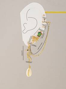 6 Pcs Summer Beach Earrings Set, Tropical Palm Tree Sea Turtle Earring, Vacation Style Earrings Pack Boho Jewelry - Multicolor - View 4