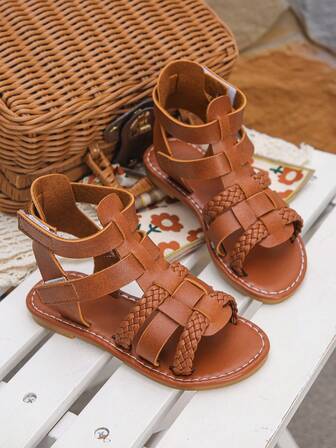 1 双时尚闪亮漂亮仙女风格平底凉鞋，适合女孩，非常适合夏季穿着