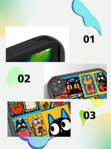 1 Peça Capa Anti-queda para Tablet em Estilo de Desenho Animado Americano com Padrão Colorido de Gato Tomate, com Acolchoamento Anti-queda Grosso de 360 Graus para iPad 10ª Geração de 10,9 Polegadas, Capa Protetora de Couro Portátil para Tablet iPad de 10,2 Polegadas