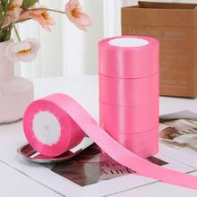 5 卷 4 厘米手工玫瑰缎带，婚礼长椅蝴蝶结装饰，花卉礼品包装饰边，新娘派对装饰，返校情人节