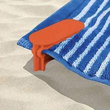 4pcs Beach Towel Clips Set Orange Secure Clamp For Wind Resistant Outdoor Use - Orange - View 1