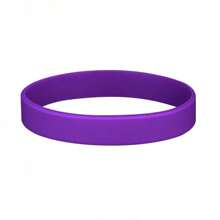 Sports Outdoor Solid Colour Silicone Bracelet, Glossy, Expansion Activity Split, Football Basketball Rugby Sports, Hand Circle Wristband, Black White Purple, Playoff Essentials