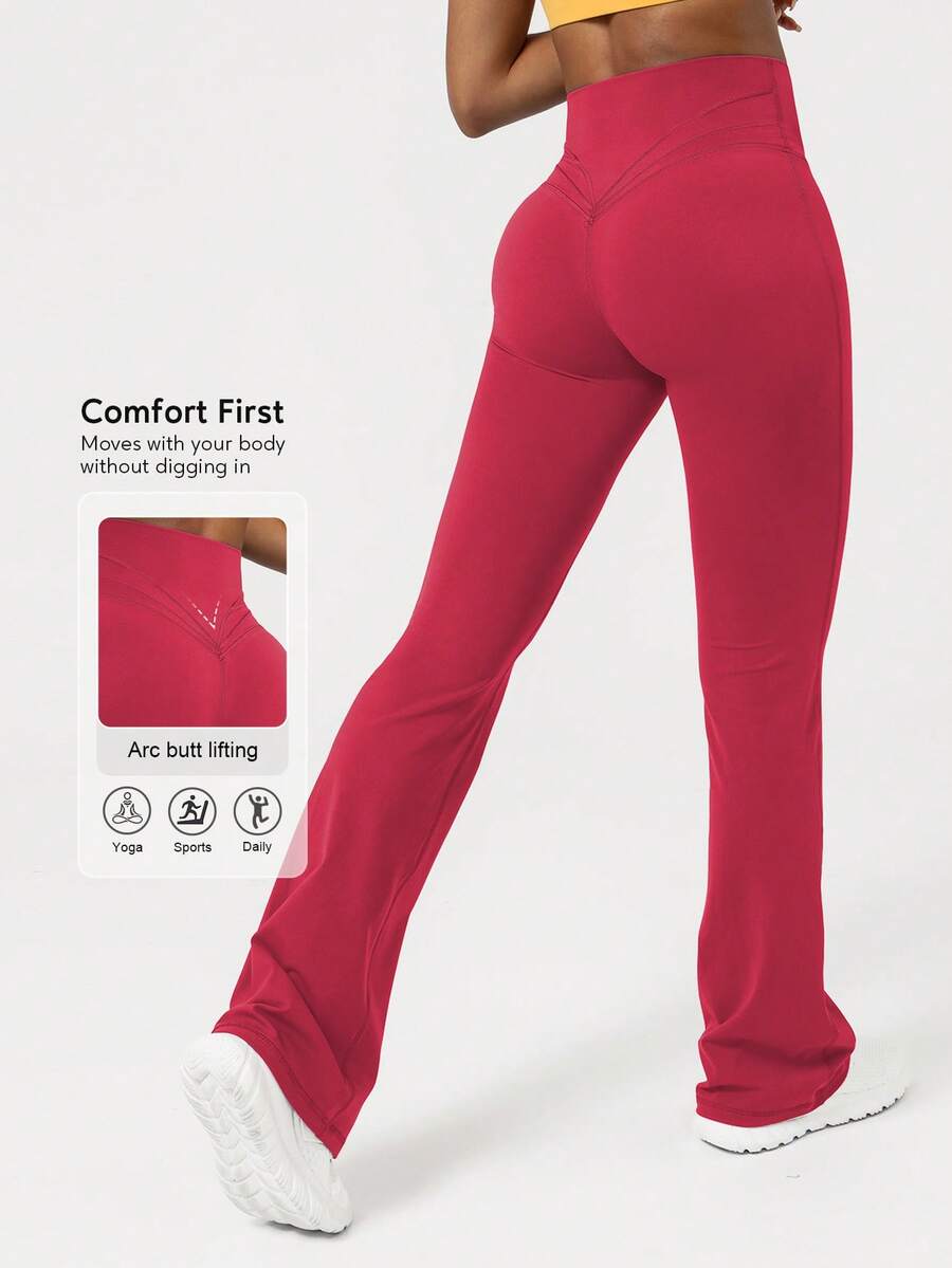 Sodalemon Red Christmas Women Tight Dancewear Flare Leg Yoga Sports Pants