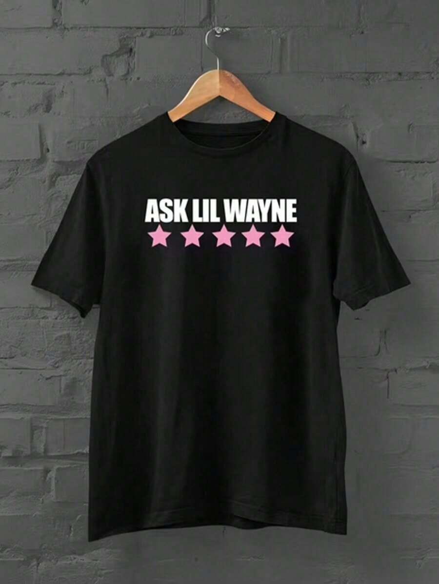 (220 Cotton T-Shirt) ASK LIL. WAYNE Pattern Men's Casual Soft 100% Cotton All-Match Crew-Neck Short-Sleeved/Camisetas Estampadas Printed T-Shirts T-Gh S-Neck Short-Sleeved T-Shirt # Printed T-Shirtstm7ee-Neck Short-Sleeved T-Shirt # Printed T-Shirts T Estampadas Sversátil De Cuello Redondo De Manga Corta T-Shirts - 黑色 - 查看 1
