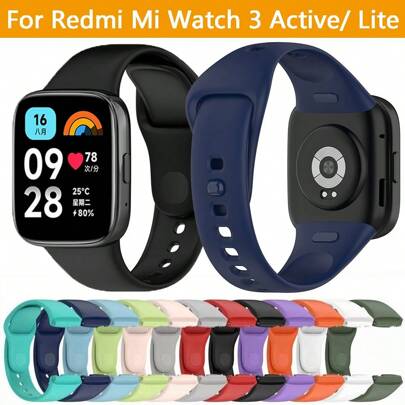 Correa de silicona compatible con Redmi Watch 3 Active, pulsera deportiva de repuesto para reloj inteligente, compatible con la correa de Redmi Watch 3 Lite