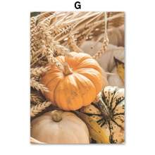 1pc Wall Arts Posters Optional Frame Animals Travel Modern Quotes Frameless Harvest Autumn Pumpkin Squirrel Fall Wall Art Canvas Painting Nordic Posters And Prints Wall Pictures For Living Room Decoration ,Wall Art With Frame