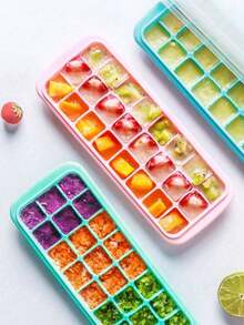 1 件硅胶冰砖模具，多色透明 14/24 格冰砖冰格，适用于冰箱 - 彩色 - 查看 8