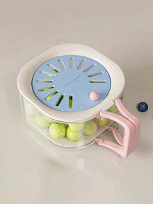 1 二合一双层沥水篮，带折叠手柄的水果沥水容器，果蔬清洁碗，二合一易用，沥水篮，水果收纳篮，蔬菜沥水篮，蔬菜干燥机，多功能食物滤网，冰箱保鲜篮，厨房小工具，加厚水果碗，滤网 - 彩色 - 查看 16