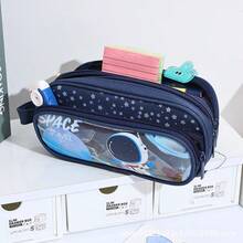 3-Layer Large Capacity Cartoon Transparent Pencil Case, Multi-Functional Student Stationery Storage Bag, Cute Design Suitable For Boys And Girls - Multicolor - View 6