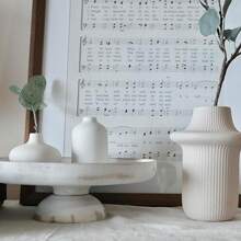 1pc/6pcs Set Nordic Minimalist White Ceramic Donut Flower Vase | Modern Bohemian Style Dried Flower Vase + Indoor Potted Plant | Wedding, Bookshelf, Home Decor, Centerpiece Decoration (White) Back To School Room Decor School Supplies Glass Vase