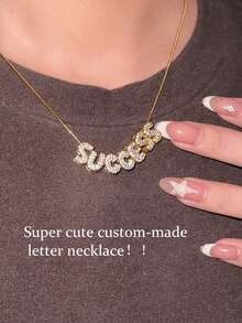 1pc 3D Bubble Name Necklace, Personalized Bubble Initial Charm Jewelry Gift, Customized Nameplate Necklace, Initial Bubble Round Necklace - Unique Gift For Friends, Couples And Family,Silver,Stylish,Colorful,Vintage,Simple,Unisex,Casual,Cuties,Custom,Personalized,Unique,Ideal Gifts For Him,Ideal Gifts For Her,Her,Boyfriend,Girlfriend,Dad,Mom,Family,Friends,For Anniversaries,For Birthdays,For Graduation,For Prom,For Party,Stainless Steel Jewelry,School Supplies,Back To School,School Gift,For Office,For School,For Classroom,For Teacher Gifts,For University,For Colleague,For Dorm Rooms,For Teacher,For Boys And Girls,For Teenagers,Junior High School Students,Middle School Students,High School Senior High School Students,College Students,University Students,Freshman,Sophomore,Underclassmen,Jewelry & Watches,Season Picks,Custom Name Stainless Steel Necklace, Personalized Nameplate - Gold Snake Bone Necklace - View 5