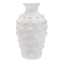 Jarrón antiguo estilo vintage de color blanco con diseño de grano en relieve, para el hogar, oficina y eventos - como en la foto - Ver 2