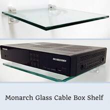 Cable Box Glass Shelf Kit 3/8 Inch Tempered Glass Shelf With Monarch Shelf Bracket - - Black - View 1