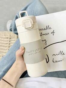 高品质学生保温水瓶，带吸管，男女通用，耐热，简约清新日式风格，适合女性返校 - 彩色 - 查看 17